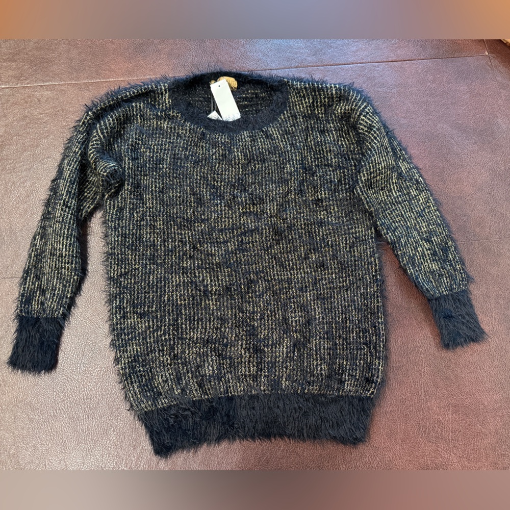 NWT katsumi Cozy Black and Gold Women's Sweater